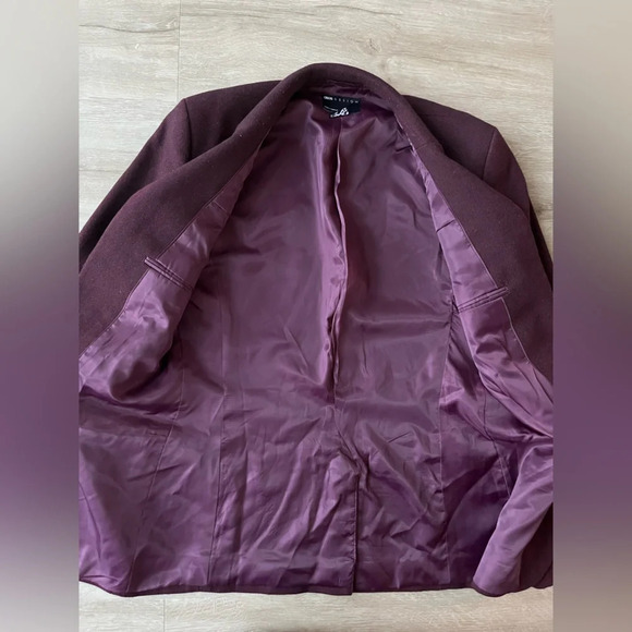 ASOS Design Burgundy Twill Suit Jacket Slim - Picture 9 of 13